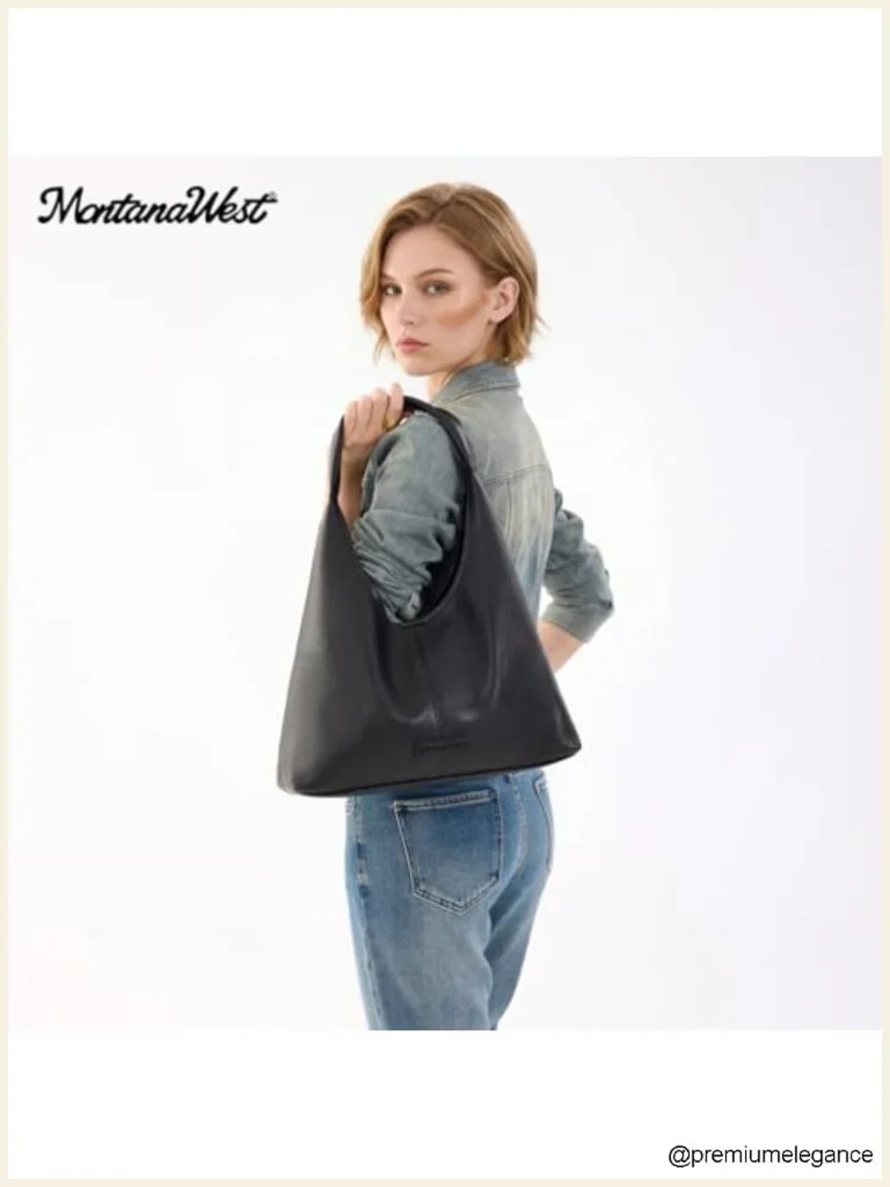 Slouchy Soft Hobo Bag Shoulder Handbag Tote with Pouch Faux Leather